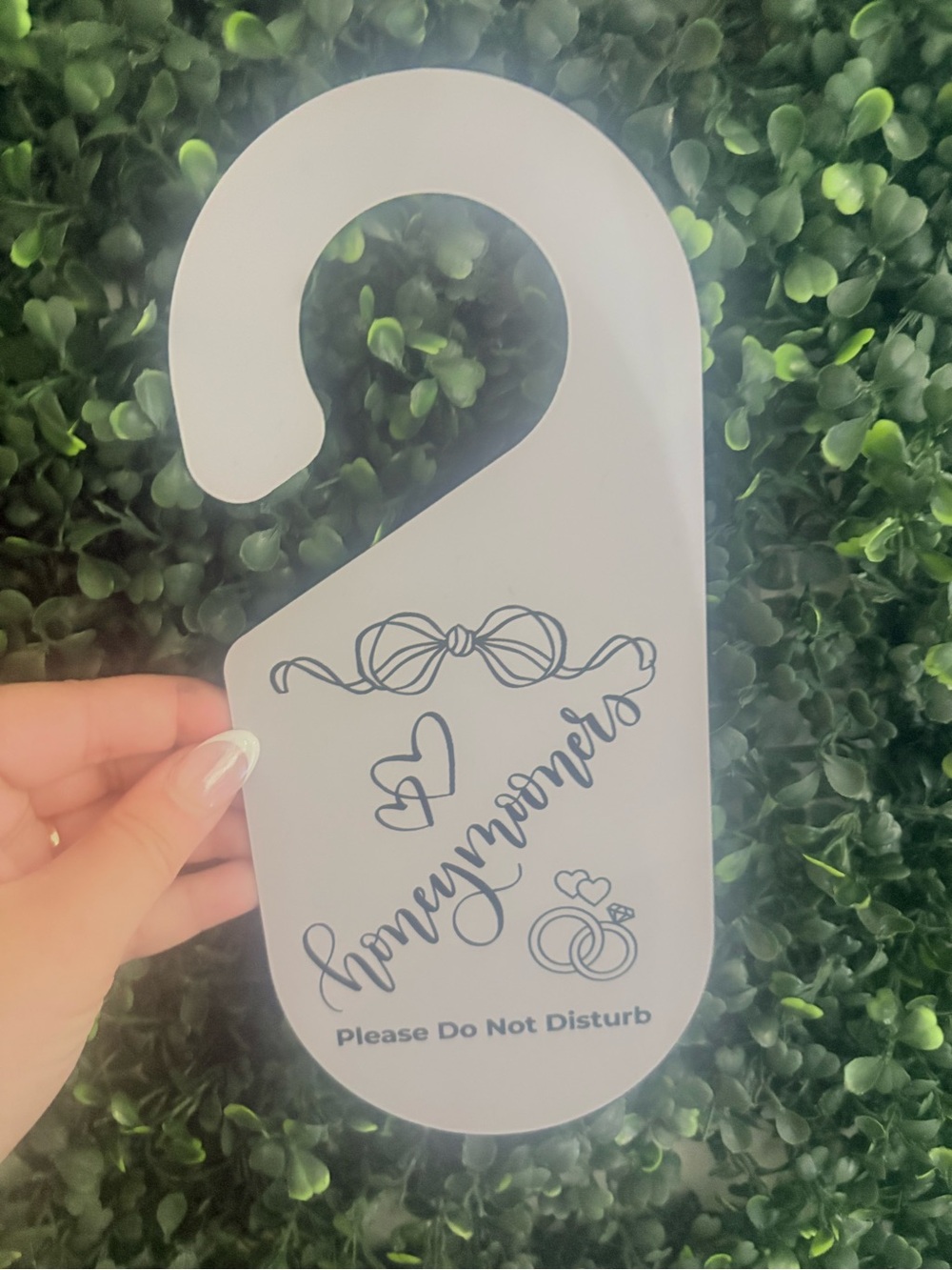 White 'Honeymooners' Do Not Disturb Door Hanger